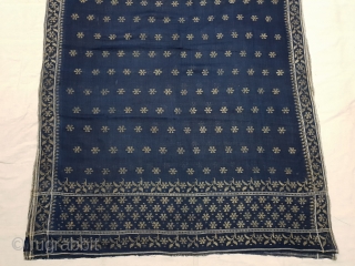 Dhakai Jamdani Saree Indigo blue Natural Colour, Cotton with Real Zari weaving From Dhaka District, of Bangladesh. India. Jamdani was originally known as Dhakai named after the city of Dhaka, Jamdani is  ...