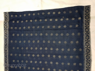 Dhakai Jamdani Saree Indigo blue Natural Colour, Cotton with Real Zari weaving From Dhaka District, of Bangladesh. India. Jamdani was originally known as Dhakai named after the city of Dhaka, Jamdani is  ...