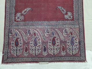 Kalamkari Double Sided (Front and Back same Design),From South India Made for Persian Market,Late 19th Early 20th Century.Hand spurn cotton,Natural Dyes.Its size is 136cmX243cm(WA0090).         