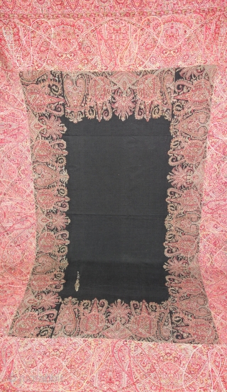 Sikh Period Kalamkar Jamawar Long Shawl From Kashmir, India.C.1830-1860.Its Size is 140cmx315cm.Perfect in the condition(DSC07694). 
                 