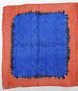 Ceremonial Tie and Dye Rumal, Tie and Dye Work on the Gajji-Silk From Kutch Region of Gujarat, India. 

This were Traditionally used mainly by Muslim Khatri community in Kutch, specifically to the  ...