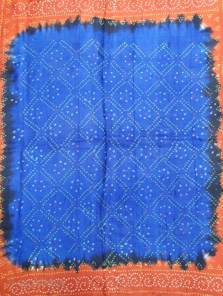 Ceremonial Tie and Dye Rumal, Tie and Dye Work on the Gajji-Silk From Kutch Region of Gujarat, India. 

This were Traditionally used mainly by Muslim Khatri community in Kutch, specifically to the  ...