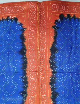 Ceremonial Tie and Dye Rumal, Tie and Dye Work on the Gajji-Silk From Kutch Region of Gujarat, India. 

This were Traditionally used mainly by Muslim Khatri community in Kutch, specifically to the  ...