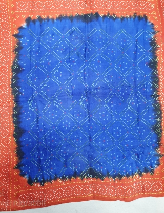 Ceremonial Tie and Dye Rumal, Tie and Dye Work on the Gajji-Silk From Kutch Region of Gujarat, India. 

This were Traditionally used mainly by Muslim Khatri community in Kutch, specifically to the  ...