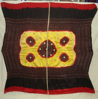 Tie and Dye Gajji Silk Odhani From Kutch Region, Gujarat, India,19th c.Its size is 140cmx150cm(DSC01132 New).                 