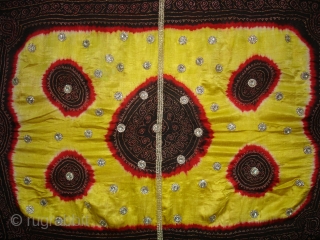 Tie and Dye Gajji Silk Odhani From Kutch Region, Gujarat, India,19th c.Its size is 140cmx150cm(DSC01132 New).                 