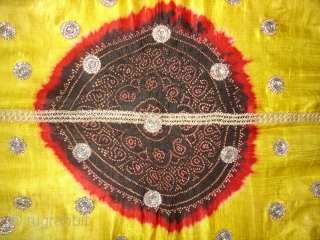 Tie and Dye Gajji Silk Odhani From Kutch Region, Gujarat, India,19th c.Its size is 140cmx150cm(DSC01132 New).                 