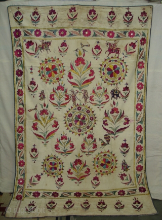 Dharaniya Wall Hanging From Saurashtra Gujarat. India.This were Traditionally used mainly by Kathi Darbar family of Saurashtra Gujarat India.C.1900.Its size is 125cm x208cm(DSC08372 New)         