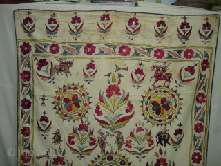 Dharaniya Wall Hanging From Saurashtra Gujarat. India.This were Traditionally used mainly by Kathi Darbar family of Saurashtra Gujarat India.C.1900.Its size is 125cm x208cm(DSC08372 New)         