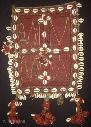 Ceremonial Banjara Gala From Karnataka,South India. India.Embroidered on cotton. Gala is traditionally used by women to carry pots on their heads.C.1900.Its size is 26cmX33cm(DSC06822 New).        