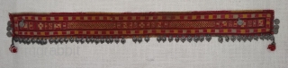 Rare Ceremonial Banjara Belt From Karnataka,South India. India.Embroidered on cotton. Banjara Belt  is traditionally used by women. C.1900. Its size is 6cmX58cm(DSC07218).          