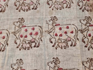 Pichwai of GopaShtami (Festival of Cows),Block Print on Muslin Cotton From Gujarat India. India. 
C.1875-1900..
Its size is 51cmX57cm (20221025_132123).                