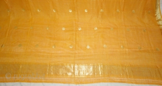 Fine Zari Dupatta with Check Design, Cotton with Real zari (Real Silver And Gold ) from Madhya Pradesh. India. c.1900. Good condition. Its size 195cmX245cm(DSC08302).
        