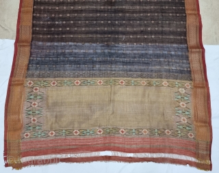 Paithani Shalu Saree Double Pallu (Pallov) indigo Blue (Black) Sari,Its characterised by borders of an oblique square design, and a two pallu design,It’s a Cotton and zari weave sari,  This type  ...