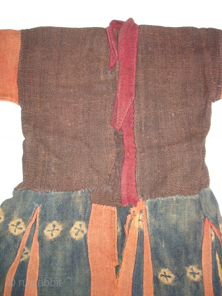 Zanskar (Coat)Dress From Ladakh.India.C.1900. has been used and made by yaks Wool.This are Ceremonial Costumes relating found in Ladakh,with a bold Tie and Dye Design(DSC07555 New).       