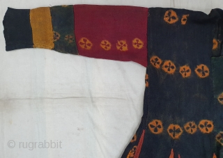 Zanskar women's Costume(Coat)From Ladakh.India. It’s Pure Indigo Blue (Dark Black Type) colour has been used and made from yaks Wool. C.1900.This Type of Tie and Dye known as Thigma.Its size is L-120cm,Shoulder  ...