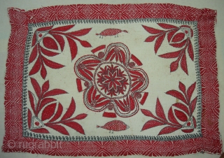 Kantha Quilted and embroidered cotton kantha Probably From East Bengal.(Bangladesh) region.India.Its size is 46cmX64cm(DSC00018 New).                  