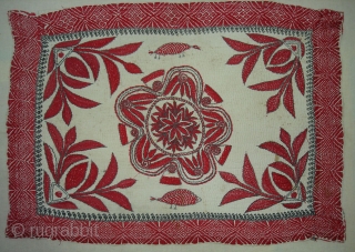 Kantha Quilted and embroidered cotton kantha Probably From East Bengal.(Bangladesh) region.India.Its size is 46cmX64cm(DSC00018 New).                  