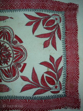 Kantha Quilted and embroidered cotton kantha Probably From East Bengal.(Bangladesh) region.India.Its size is 46cmX64cm(DSC00018 New).                  