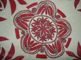 Kantha Quilted and embroidered cotton kantha Probably From East Bengal.(Bangladesh) region.India.Its size is 46cmX64cm(DSC00018 New).                  