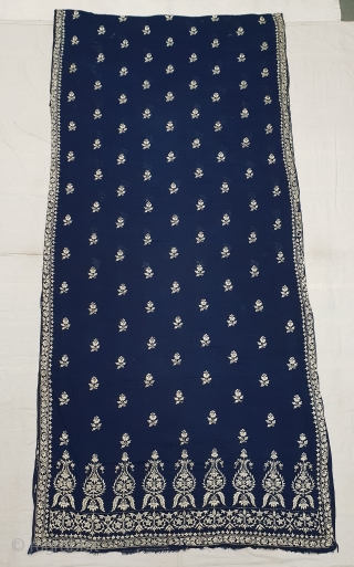 Dhakai Jamdani Saree Indigo blue Natural Colour, With Silk Embroidery on Cotton. This type of weaving From Dhaka District, of Bangladesh. India. Jamdani was originally known as Dhakai named after the city  ...