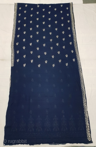 Dhakai Jamdani Saree Indigo blue Natural Colour, With Silk Embroidery on Cotton. This type of weaving From Dhaka District, of Bangladesh. India. Jamdani was originally known as Dhakai named after the city  ...