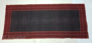 Telia Ikat Rumal or Dupatta,From Andhra Pradesh South India. India.Cotton warp And Weft Ikat.Circa 1900.Its Size is 112X262cm(20181115_155554)               