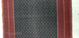 Telia Ikat Rumal or Dupatta,From Andhra Pradesh South India. India.Cotton warp And Weft Ikat.Circa 1900.Its Size is 112X262cm(20181115_155554)               