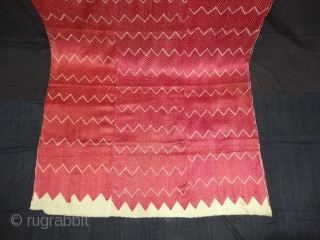 Thirma Phulkari From West(Pakistan)Punjab. India. Known As Wedding Thirma Bagh. Rare Influence of showing Lahariya Weave Design. c.1900. Its size is 110cmX250cm(DSC05690).
           