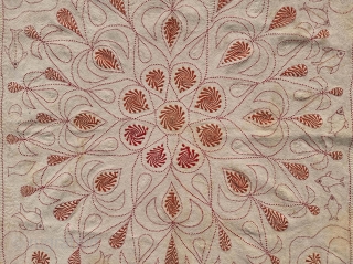 Very Fine Floral Kantha Quilted and embroidered cotton kantha Probably From East Bengal(Bangladesh) region, India. 

c.18575-1900. 

Its size is 75cmX77cm  (20221110_101641).           