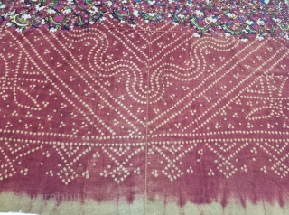 Abochhini Wedding Shawl (Women) from Sindh Region of Undivided India. India, From the Lohana group

Sakro, Indus delta Pakistan ,Hand-woven, tie-dyed and embroidered cotton
The ceremonial head shawl has been tie-dyed prior to being embroidered.
This  ...
