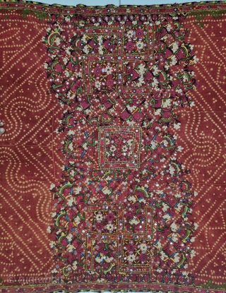 Abochhini Wedding Shawl (Women) from Sindh Region of Undivided India. India, From the Lohana group

Sakro, Indus delta Pakistan ,Hand-woven, tie-dyed and embroidered cotton
The ceremonial head shawl has been tie-dyed prior to being embroidered.
This  ...