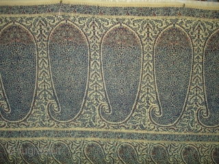 Jamawar Long Shawl From Kashmir India.Made for sikh family of Punjab.Date is around 1740.Its Size is 125cm x 295cm.Its condition is very good.(DSC03185 New)         