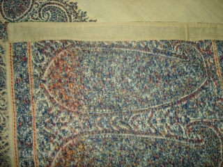 Jamawar Long Shawl From Kashmir India.Made for sikh family of Punjab.Date is around 1740.Its Size is 125cm x 295cm.Its condition is very good.(DSC03185 New)         