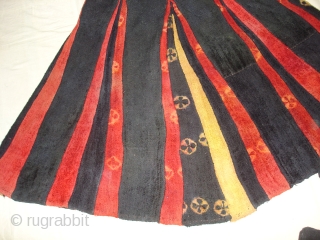 Zanskar Coat Dress(Indigo Colour)From Ladakh.India.Finest variations of colours,Pure Vegetable colours has been used,Made of yaks Wool.And it’s Tie and Dye work.Early and rare Dress(DSC07358 New).        