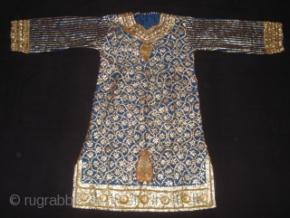 Ceremonial Women's Costume,From Himachal Pradesh India.C.1900.Real Zari Gota work on hard silk ground(DSC02995 New).                   