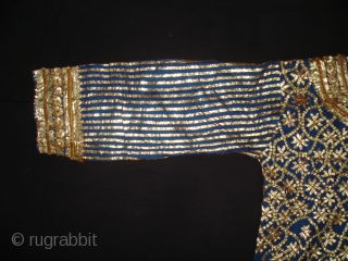 Ceremonial Women's Costume,From Himachal Pradesh India.C.1900.Real Zari Gota work on hard silk ground(DSC02995 New).                   