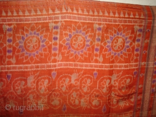 Weft Ikat From Orissa India,with Lion figures,Circa 1900.Its size is 160X200 Cm(DSC01220 New).                    