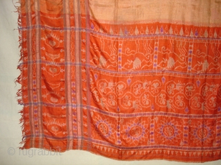 Weft Ikat From Orissa India,with Lion figures,Circa 1900.Its size is 160X200 Cm(DSC01220 New).                    