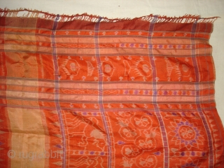 Weft Ikat From Orissa India,with Lion figures,Circa 1900.Its size is 160X200 Cm(DSC01220 New).                    