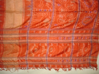 Weft Ikat From Orissa India,with Lion figures,Circa 1900.Its size is 160X200 Cm(DSC01220 New).                    