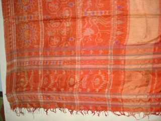 Weft Ikat From Orissa India,with Lion figures,Circa 1900.Its size is 160X200 Cm(DSC01220 New).                    