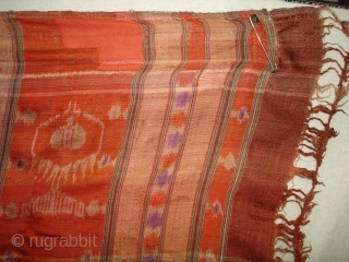 Weft Ikat From Orissa India,with Lion figures,Circa 1900.Its size is 160X200 Cm(DSC01220 New).                    