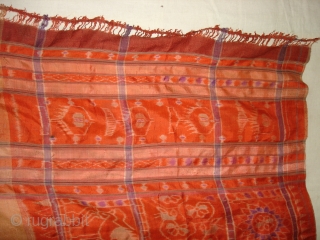 Weft Ikat From Orissa India,with Lion figures,Circa 1900.Its size is 160X200 Cm(DSC01220 New).                    