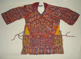 Ceremonial Womens Blouse(Kapada)FIne Mutwa Embroidery From Kutch Gujarat India.This were Traditionally used mainly Mutwa Community of Kutch Gujarat India.C.1900(DSC05852 New).             