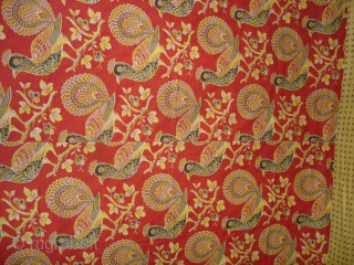 Pichwai Of Morakuti (Dancing Peacock)From Manchester England made for Indian Market. Roller Printed on Cotton.its size is 165cmX190cm(DSC05880 New).              