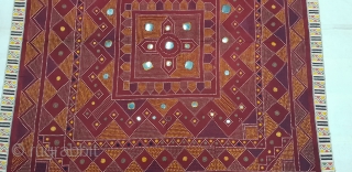 Odhani Bishnoi Shawl From Shekhawati District of Rajasthan, India. Odhani Look Like Tie and Dye,But Embroidered one by one on the cotton Khadder (Village Khadi)cloth with natural colours,From the Villages of Shekhawati  ...