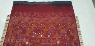Odhani Bishnoi Shawl From Shekhawati District of Rajasthan, India. Odhani Look Like Tie and Dye,But Embroidered one by one on the cotton Khadder (Village Khadi)cloth with natural colours,From the Villages of Shekhawati  ...