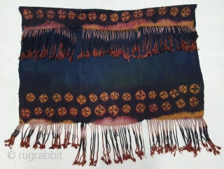 Zanskar Bokh Shawl From Tribal Area of Zanskar Ladakh India. It’s Pure Indigo Blue colour has been used and made by yaks Wool. Worn by women.This Type of Tie and Dye known  ...