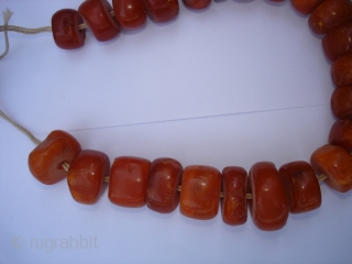 Amber Necklace 23 Beads Kutch Gujarat India.Dated Around 1800,Its Weight is 34 Gram.Good condition.                   